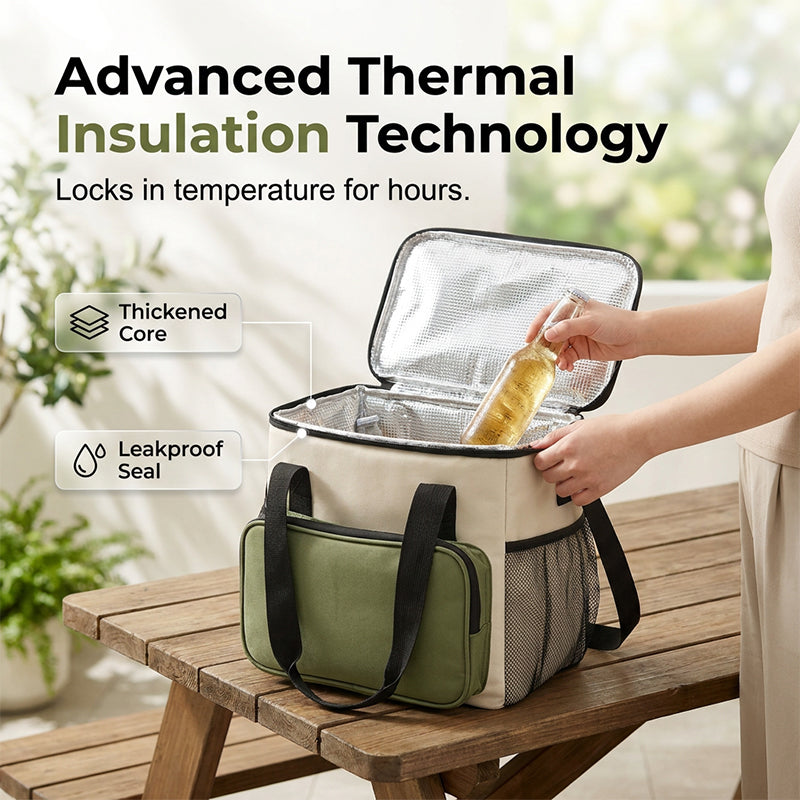 🧺2026 Summer Picnic New Arrival 50% OFF! ☀️ Large Capacity Insulated Cooler Bag for Picnics & Outdoors，Insulated & Water-Resistant, Easy To Clean.