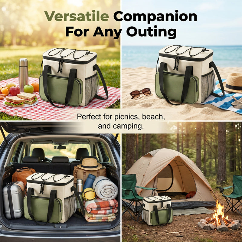 🧺2026 Summer Picnic New Arrival 50% OFF! ☀️ Large Capacity Insulated Cooler Bag for Picnics & Outdoors，Insulated & Water-Resistant, Easy To Clean.