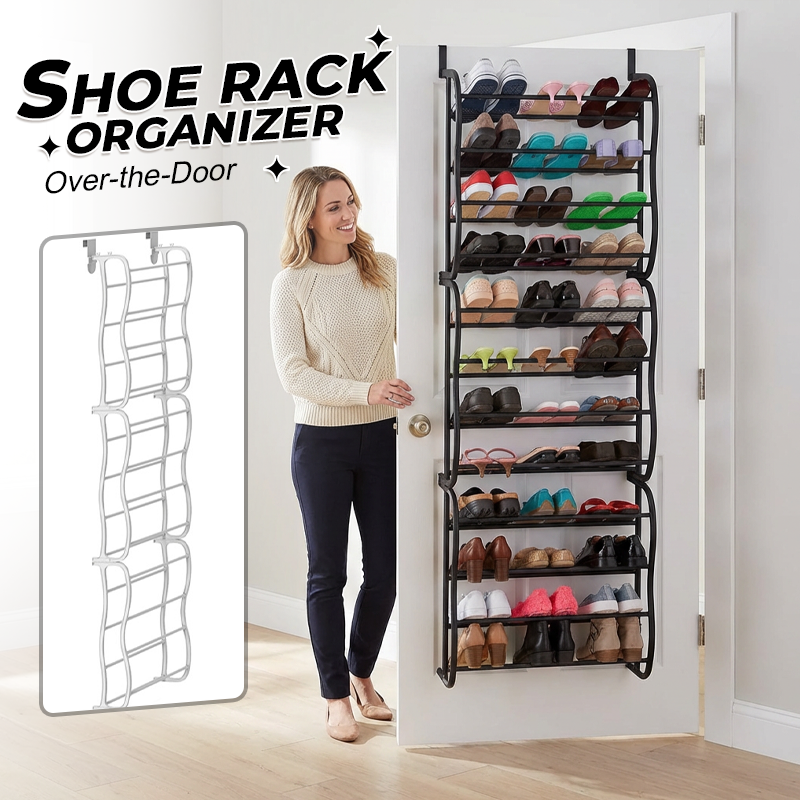 Over-the-Door Shoe Rack Organizer – 24 pockets & tool-free install – Fits standard doors, holds up to 24 pairs ✨