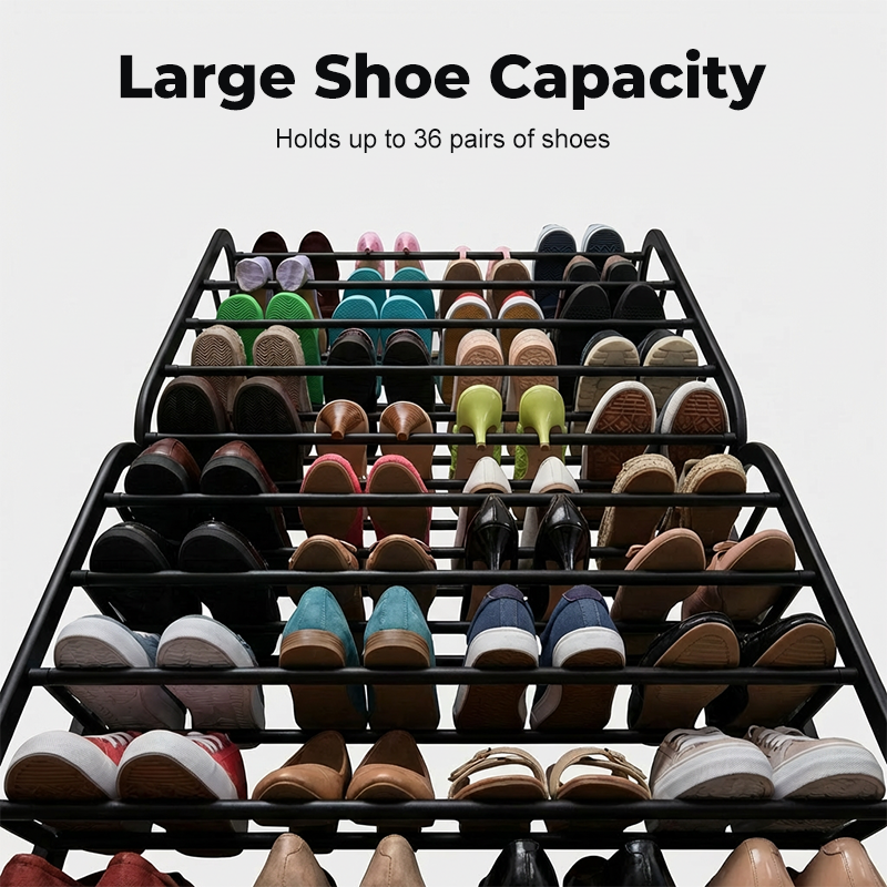 Over-the-Door Shoe Rack Organizer – 24 pockets & tool-free install – Fits standard doors, holds up to 24 pairs ✨