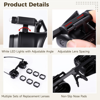 🔍60% KORTING⏰Precisie-LED-loep voor elektronica en knutselwerk – Verstelbare houder en 10-20x zoom – Handsfree, krachtige verlichting – ideaal voor solderen, horlogereparaties of miniatuurschilderen