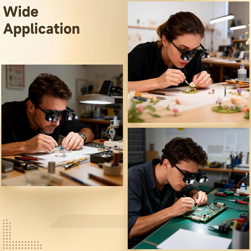 🔍60% KORTING⏰Precisie-LED-loep voor elektronica en knutselwerk – Verstelbare houder en 10-20x zoom – Handsfree, krachtige verlichting – ideaal voor solderen, horlogereparaties of miniatuurschilderen