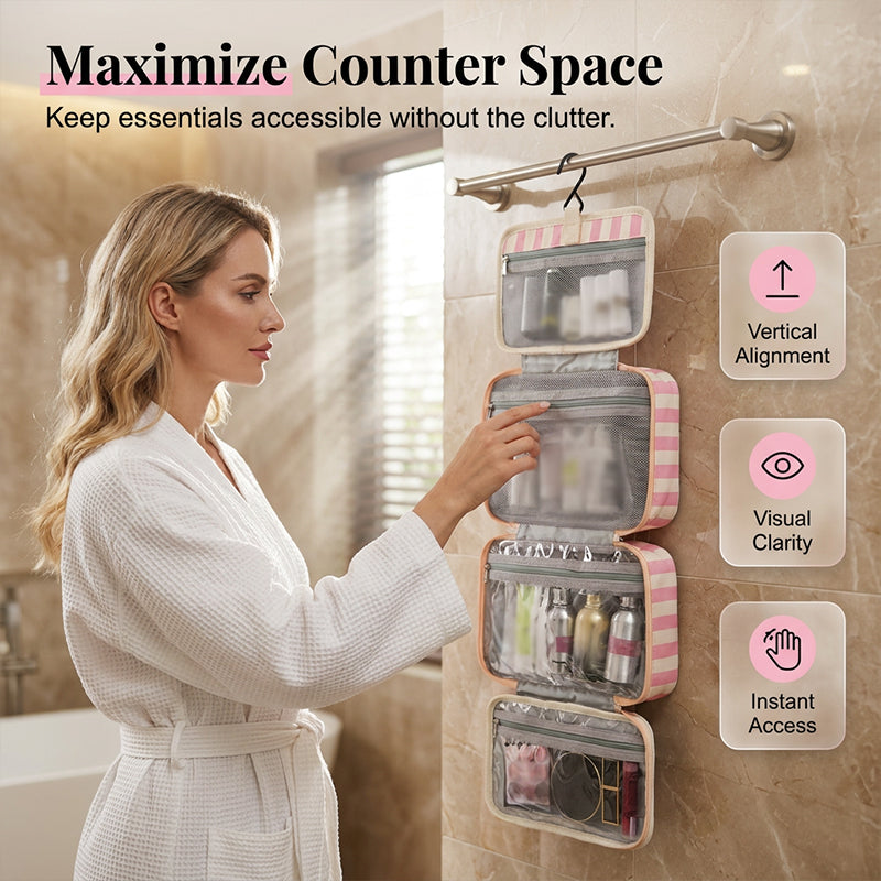 🔥Summer Hot Sales - 59% OFF💞30K+ SOLD!!💝Striped Hanging Travel Toiletry Bag