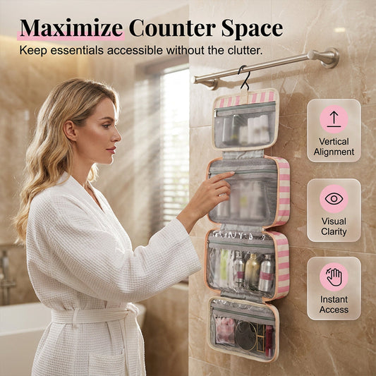 🔥Summer Hot Sales - 59% OFF💞30K+ SOLD!!💝Striped Hanging Travel Toiletry Bag