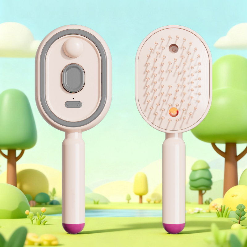 💖LAST DAY SALE 50% OFF💁‍♀️✨Electric Spray Air Cushion Massage Comb💨| Self-Cleaning Anti-Tangle ✨ | Perfect for Dry, Brittle Hair 💧🌟