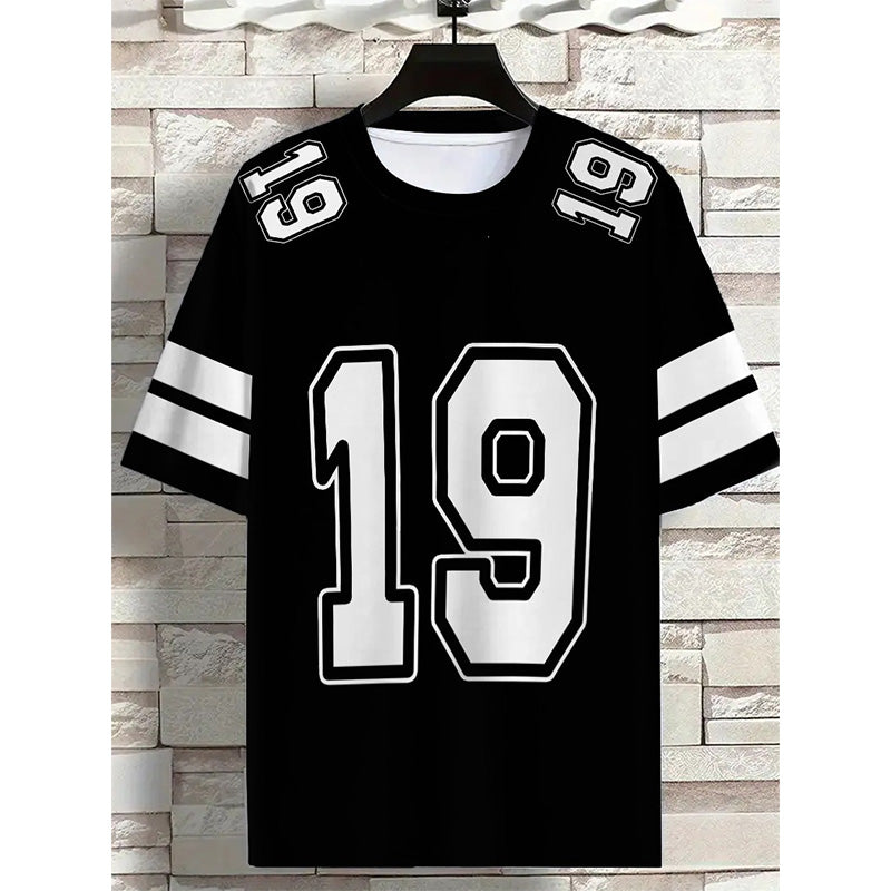 🏆LAST DAY SALE 50% OFF🔥 👕 Sporty Number Print Short Sleeve Top 🌟– Casual, Fun & Easy to Style
