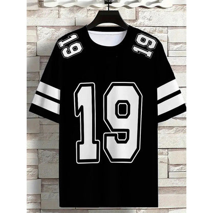 🏆LAST DAY SALE 50% OFF🔥 👕 Sporty Number Print Short Sleeve Top 🌟– Casual, Fun & Easy to Style
