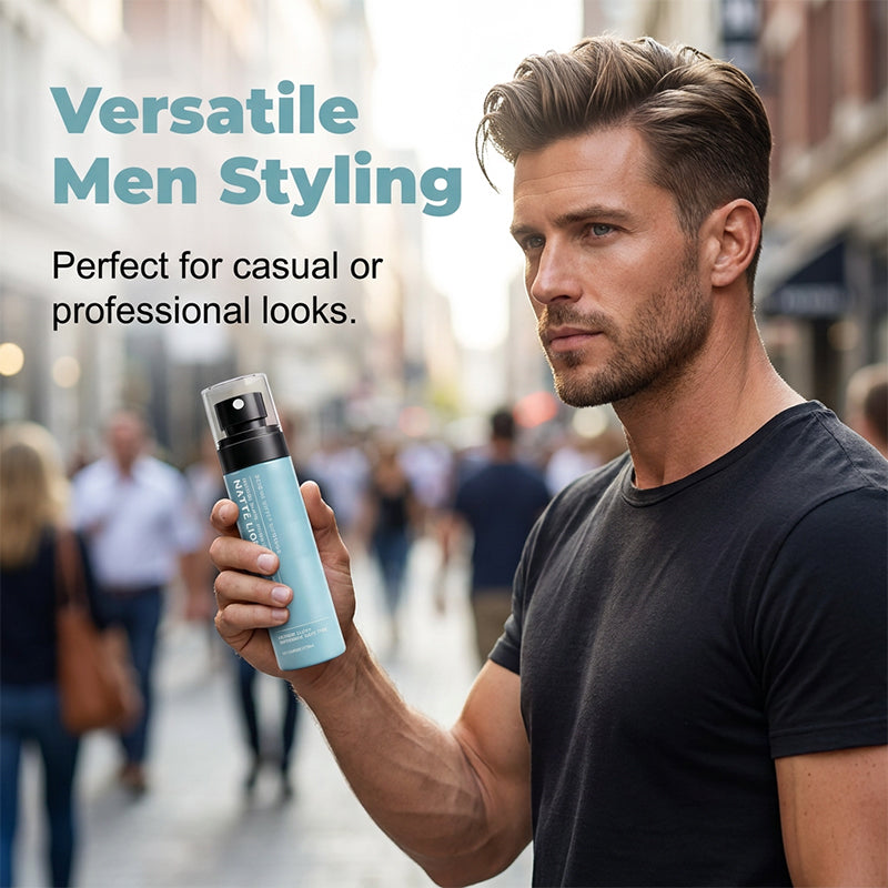 Sneldrogende matte stylingklei spray voor heren