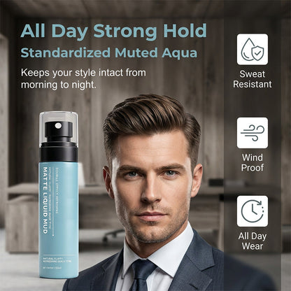 Sneldrogende matte stylingklei spray voor heren