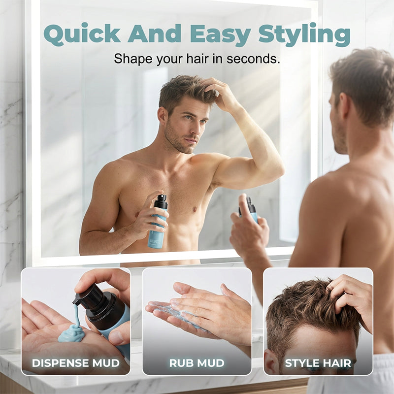 Sneldrogende matte stylingklei spray voor heren