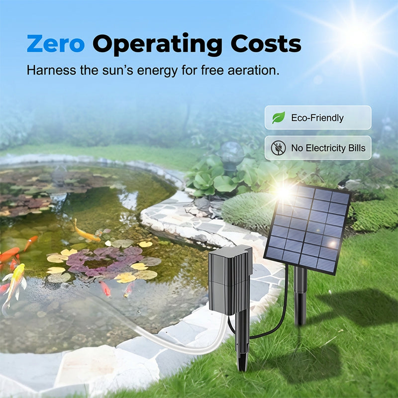 🔥LIMITED TIME 50% OFF!🔥   ☀️ Solar pond aerator with built-in air pump🐟