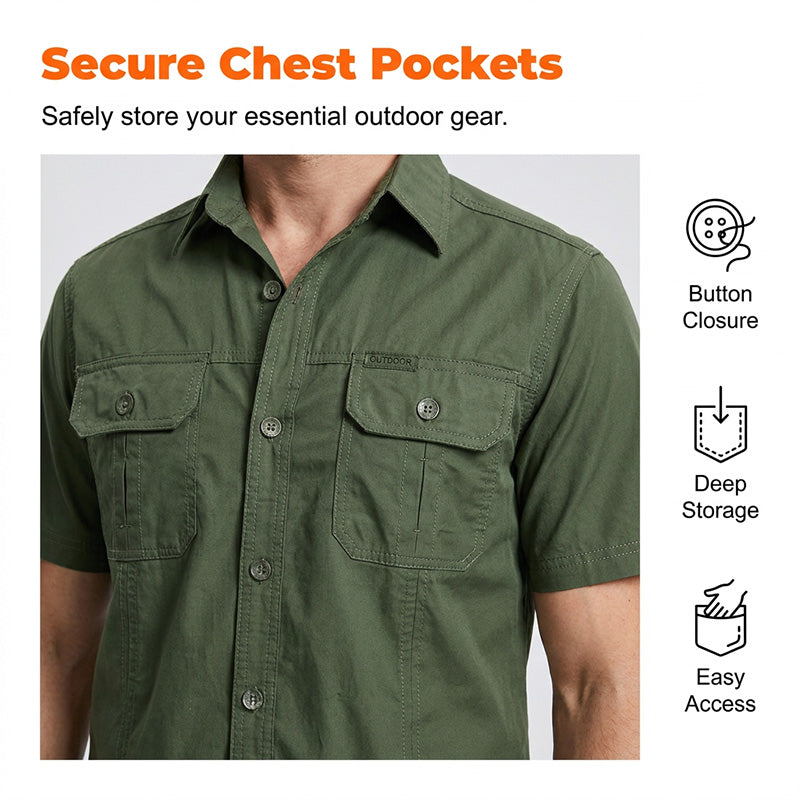 💥 Limited-50% OFF Offer   👕 Men’s Short Sleeve Tactical Shirt – Sleek, Practical & Easy to Style ✨