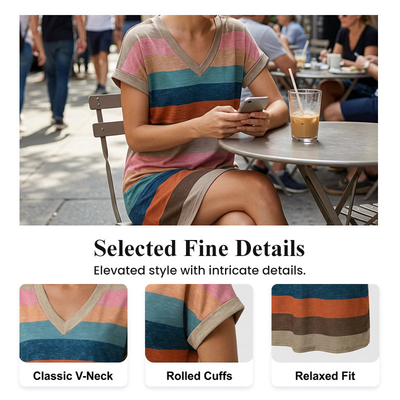 Dames Zomer Casual V-hals T-shirt Jurk
