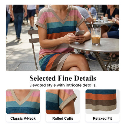 Dames Zomer Casual V-hals T-shirt Jurk
