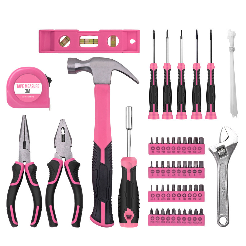 💗 Pink DIY Tool Kit – Compact Hand Tool Set for Everyday Repairs, Furniture Assembly & Home Projects 🛠️📦