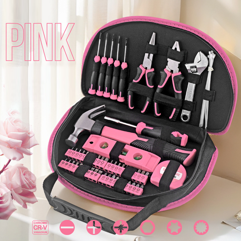 💗 Pink DIY Tool Kit – Compact Hand Tool Set for Everyday Repairs, Furniture Assembly & Home Projects 🛠️📦