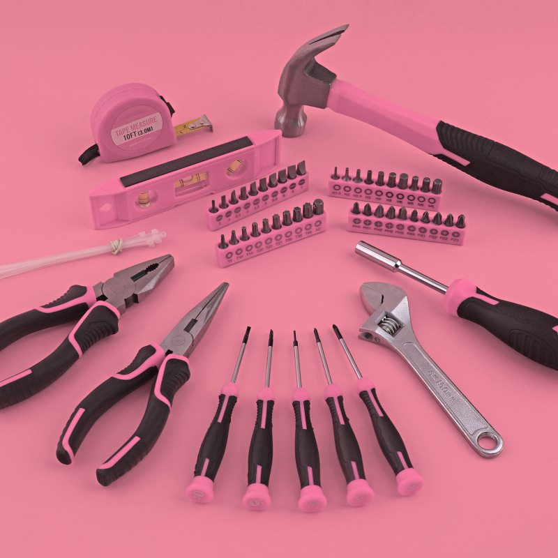 💗 Pink DIY Tool Kit – Compact Hand Tool Set for Everyday Repairs, Furniture Assembly & Home Projects 🛠️📦