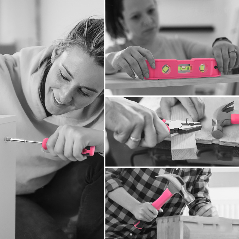 💗 Pink DIY Tool Kit – Compact Hand Tool Set for Everyday Repairs, Furniture Assembly & Home Projects 🛠️📦