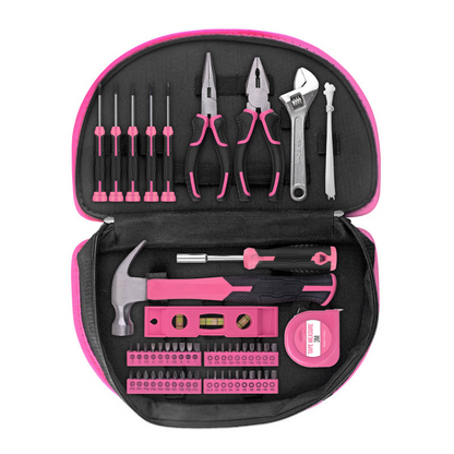 💗 Pink DIY Tool Kit – Compact Hand Tool Set for Everyday Repairs, Furniture Assembly & Home Projects 🛠️📦