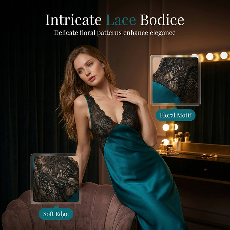 🌛 LIMITED-TIME OFFER! 💖 Elegant V-Neck Slip Nightdress – Simple, Feminine & Comfortable for Peaceful Nights ✨