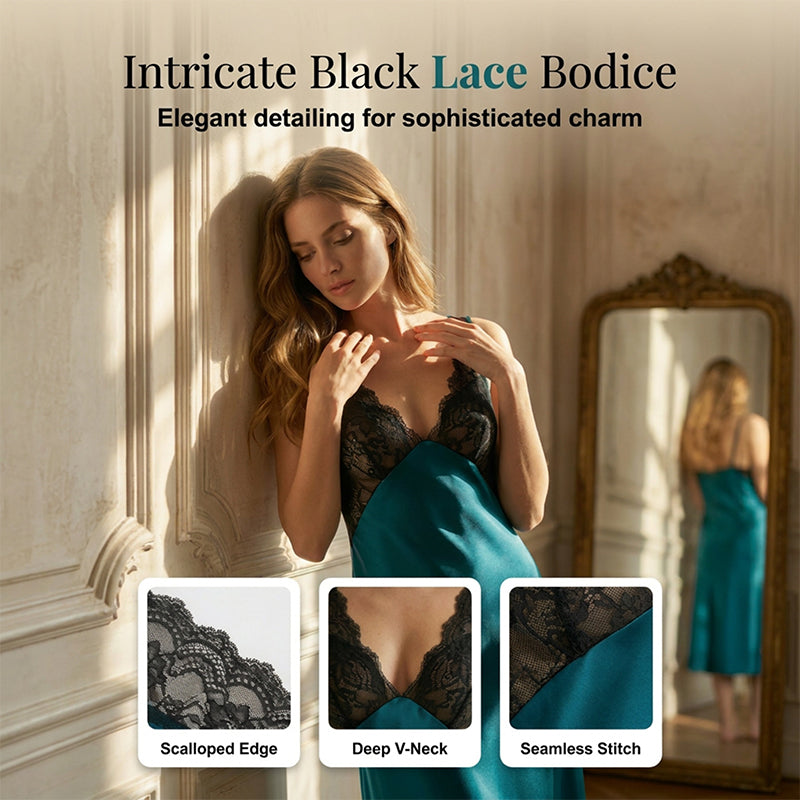 🌛 LIMITED-TIME OFFER! 💖 Elegant V-Neck Slip Nightdress – Simple, Feminine & Comfortable for Peaceful Nights ✨