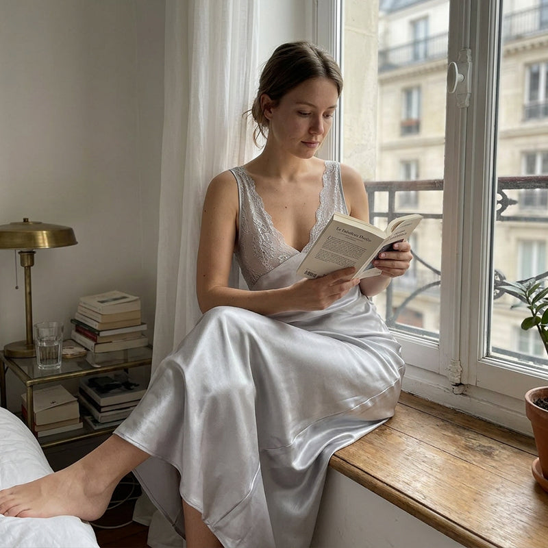 🌛 LIMITED-TIME OFFER! 💖 Elegant V-Neck Slip Nightdress – Simple, Feminine & Comfortable for Peaceful Nights ✨