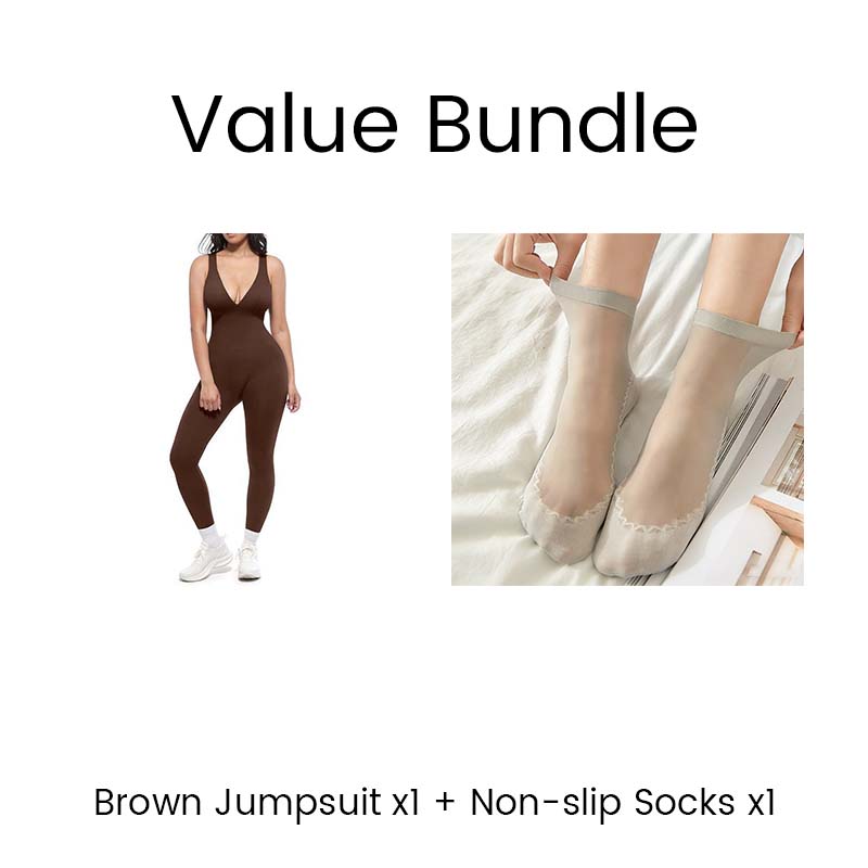 🥳 2026 HOT SALE 🥳💞 50K+ VERKOCHT! 🌸🦋 50% KORTING High-Stretch V-hals Jumpsuit – Comfort de hele dag voor fitness en meer. Ademend, flexibel en moeiteloos chic. Jouw go-to voor beweging. 🧘‍♀️💫