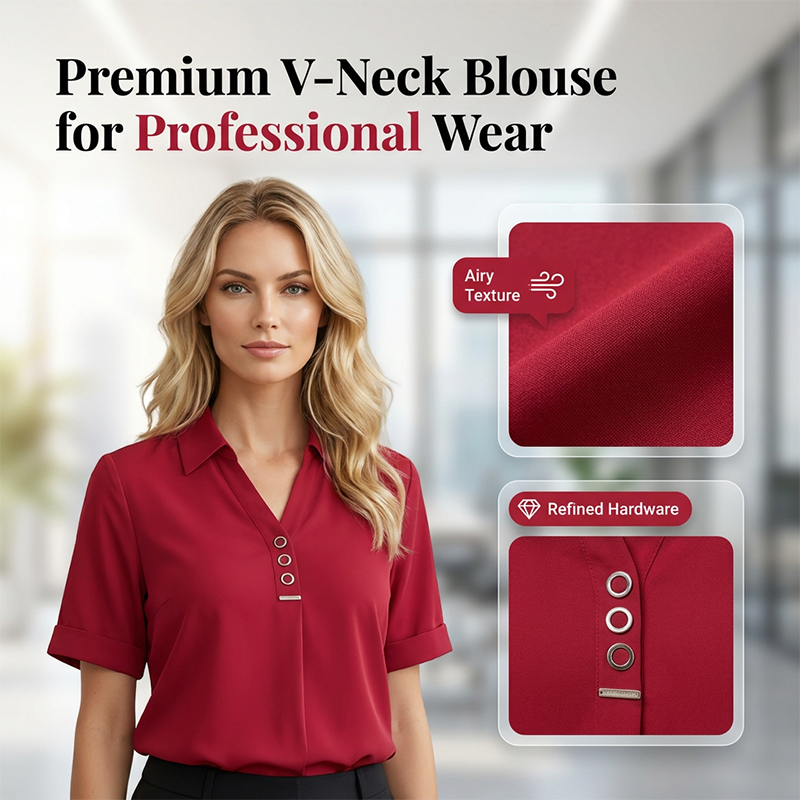 Damesblouse met korte mouwen in effen kleur