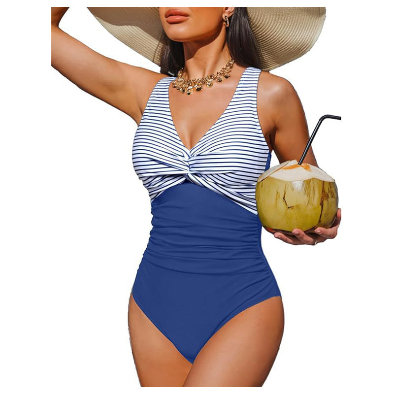👙 Women’s Ruched Tummy Control Swimsuit – Supportive Wide Straps, Full Coverage & Beach-Ready Style