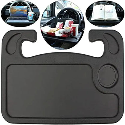 🍔Steering Wheel Tray Table  – Foldable, Cup & Tablet Slot, Lightweight🚗