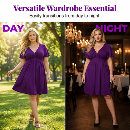 📢📢50% OFF !! ⏰Elegant V-Neck Twist Front Dress with Pockets