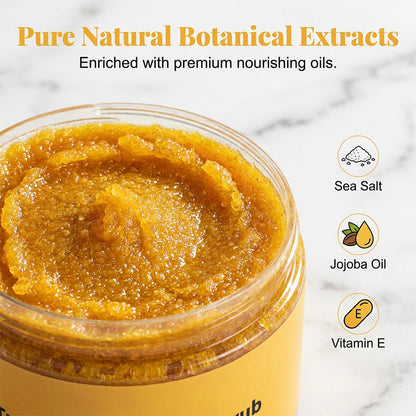 ✨🧡 50% KORTING! Smeer deze kurkuma-scrub op je lijf en je dode huidcellen vluchten in paniek! Alsof je een nieuw vel tovert – gouden glow, zijdezacht, en je ruikt alsof je net uit een Marokkaanse spa komt!