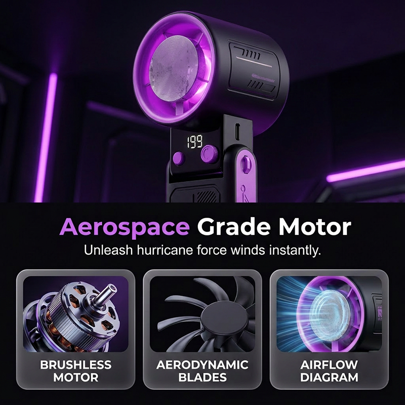 🔥 50% OFF ❄️ USB High-Speed Handheld Cooling Fan – Turbo Airflow, Ice Compress Cooling & Stepless Speed Control ✨