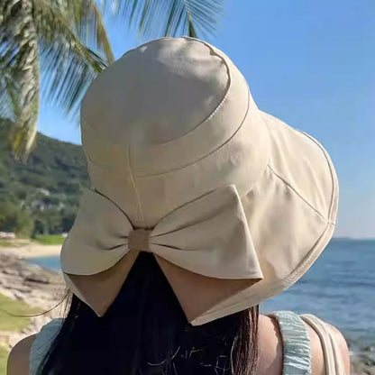 🌞📢50% OFF !! 👒 Women's Bowknot Wide Brim Sun Protective Hat – Adjustable Bowknot, Lightweight & UV Protection 🌸