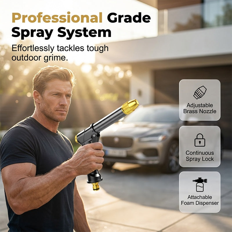 🏆Hogedruk waterpistool💦Ergonomische grip • Booster mondstuk • Slang inbegrepen - Krachtige autowas🚗 Tuin sproeien🌻Moeiteloos te gebruiken!👍