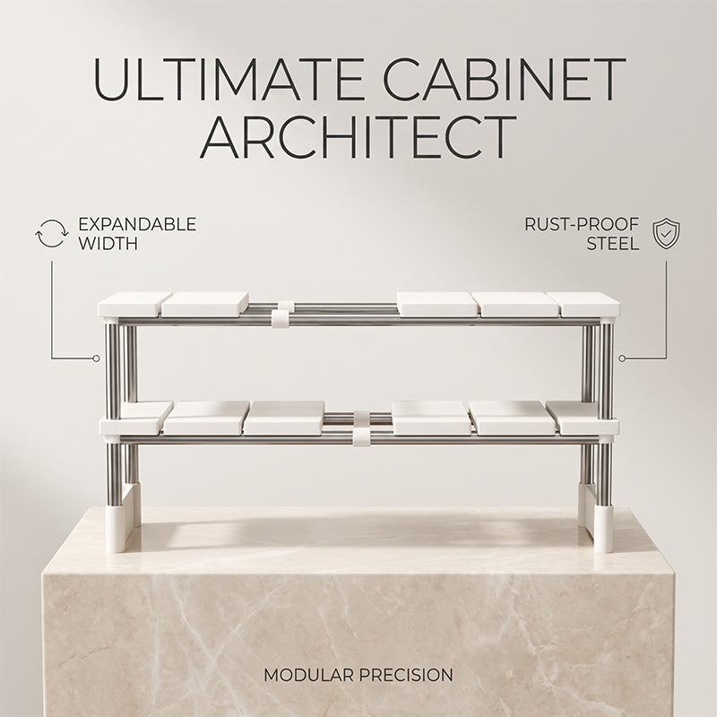 🧺✨ 50% KORTING! Verstelbare Keuken Organizer – perfect voor onder de gootsteen. In hoogte verstelbaar, stevig frame, max 20 kg per plank. Einde aan de rommel onder je wasbak!
