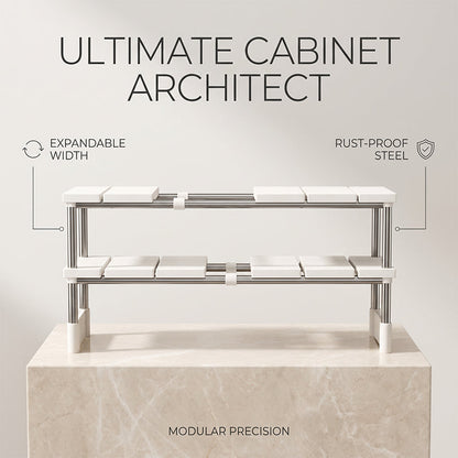 🧺✨ 50% KORTING! Verstelbare Keuken Organizer – perfect voor onder de gootsteen. In hoogte verstelbaar, stevig frame, max 20 kg per plank. Einde aan de rommel onder je wasbak!