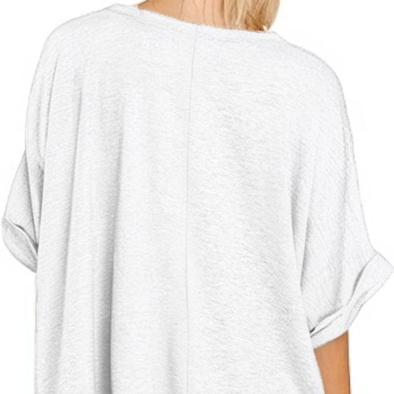Casual Ruimvallende Top Met V-Hals – Luchtig & Comfortabel