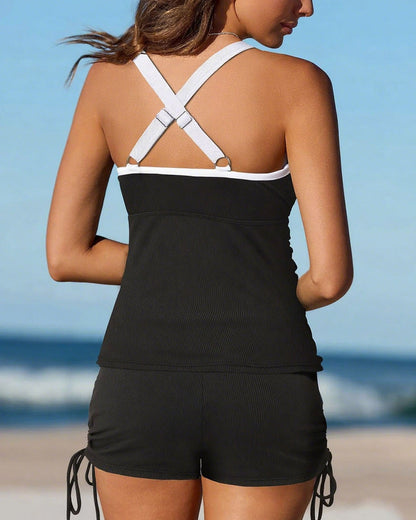 Tweedelig Tankini-Set Met Buikcontrole – Stijlvol & Comfortabel In Het Water