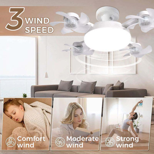 🌀 50% KORTING! 💡 Plafondventilator met E27-fitting – Stille 2-in-1 LED-ventilator met afstandsbediening – Verkoeling & verlichting in één 🏠