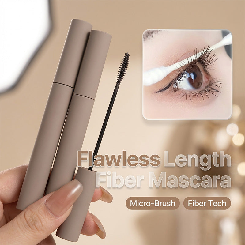 Vlekbestendige mascara met vezels voor lange krullen
