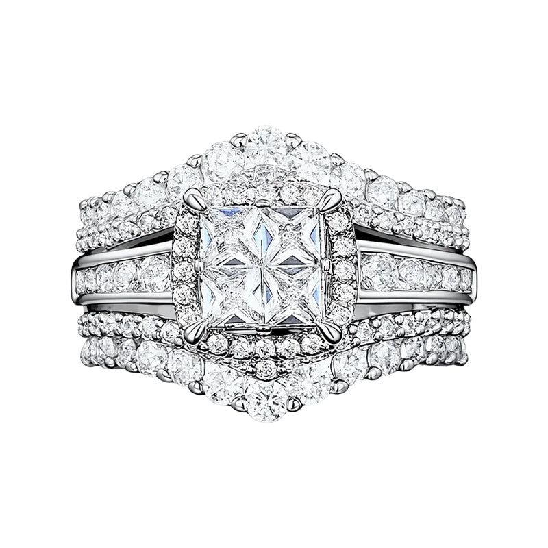 📢📢50% OFF !! ⏰Women's Princess Cut Cubic Zirconia Filled Ring
