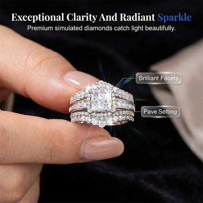 📢📢50% OFF !! ⏰Women's Princess Cut Cubic Zirconia Filled Ring