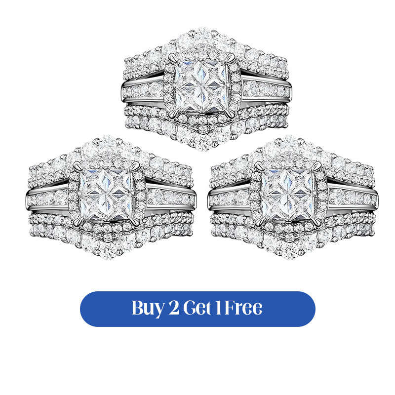 📢📢50% OFF !! ⏰Women's Princess Cut Cubic Zirconia Filled Ring