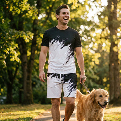 ⭐ Most Recommended: 🔥 LIMITED-TIME 58% OFF 🖤 Men’s Summer Dynamic Print Casual Set – 3D Brushstroke Design, Breathable Fabric & Adjustable Waist ⚡