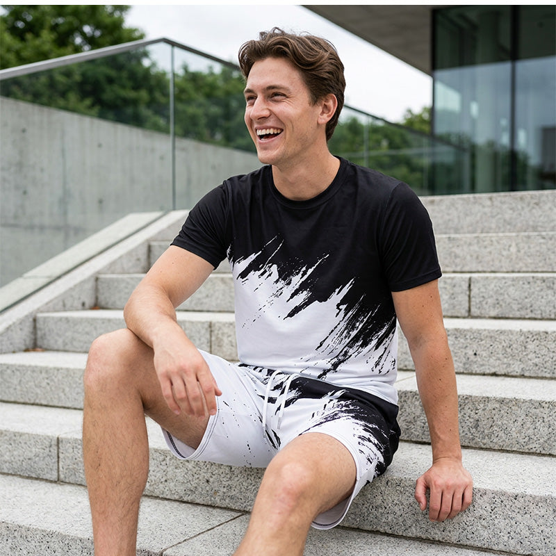 ⭐ Most Recommended: 🔥 LIMITED-TIME 58% OFF 🖤 Men’s Summer Dynamic Print Casual Set – 3D Brushstroke Design, Breathable Fabric & Adjustable Waist ⚡