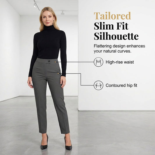 👖 LIMITED-TIME 50% OFF! ✨ Women's High Waisted Cropped Suit Pants – Slim Fit, Wrinkle Resistant, Office to Evening 💼