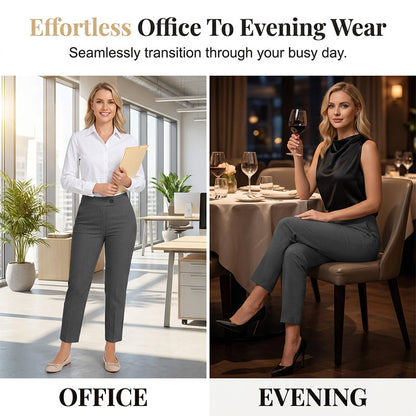 👖 LIMITED-TIME 50% OFF! ✨ Women's High Waisted Cropped Suit Pants – Slim Fit, Wrinkle Resistant, Office to Evening 💼