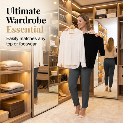 👖 LIMITED-TIME 50% OFF! ✨ Women's High Waisted Cropped Suit Pants – Slim Fit, Wrinkle Resistant, Office to Evening 💼