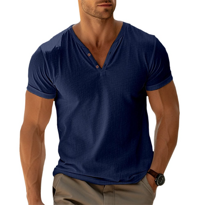 🔥 LIMITED-TIME 50% OFF 👕 Men's V Neck Henley Shirt – Soft Cotton Comfort, Refined Neckline & Everyday Casual Style